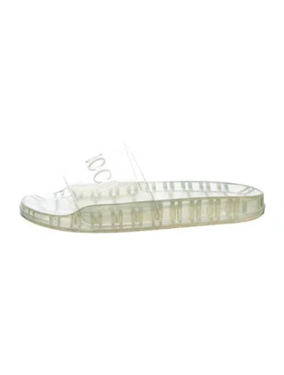 Pre-owned Gucci Rubber Slides In Transparent