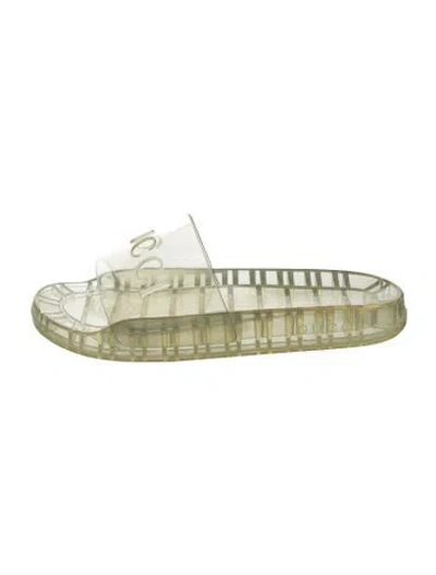 Pre-owned Gucci Rubber Slides In Transparent