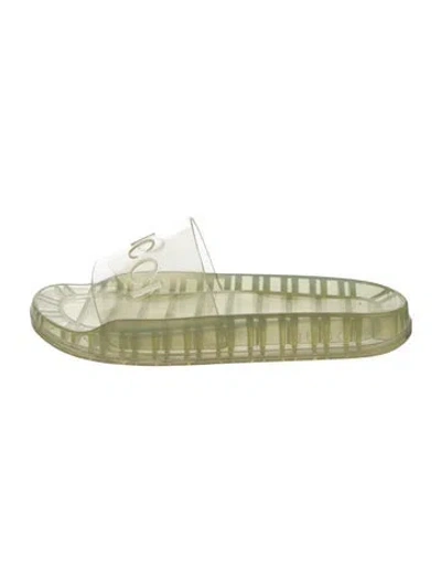 Pre-owned Gucci Rubber Slides In Transparent