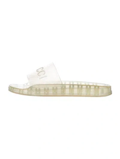 Pre-owned Gucci Rubber Slides In Transparent