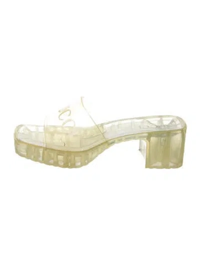 Pre-owned Gucci Rubber Slides In Transparent