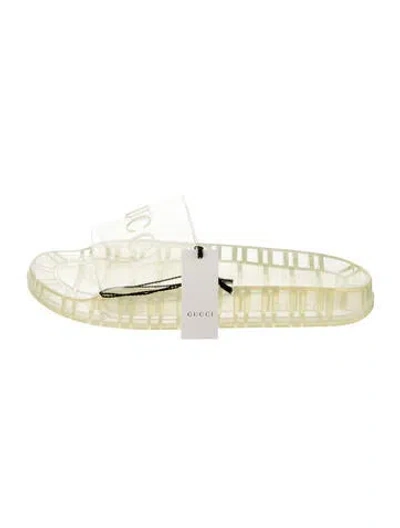 Pre-owned Gucci Rubber Slides In Transparent