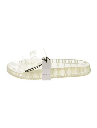 Pre-owned Gucci Rubber Slides In Transparent
