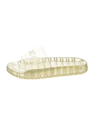 Pre-owned Gucci Rubber Slides In Transparent