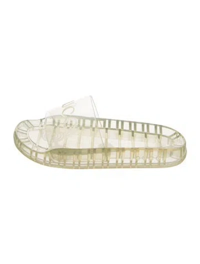 Pre-owned Gucci Rubber Slides In Transparent