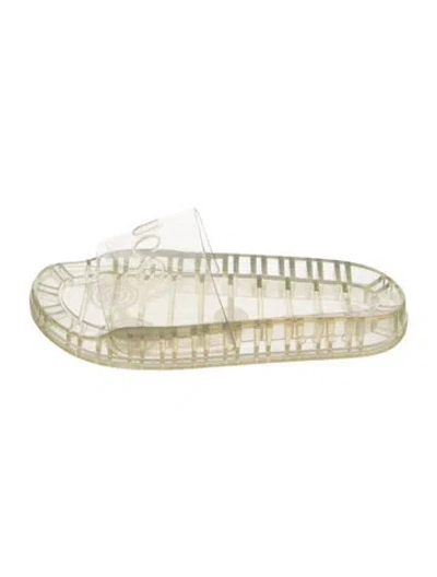 Pre-owned Gucci Rubber Slides In Transparent
