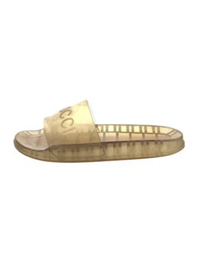 Pre-owned Gucci Rubber Slides In Transparent
