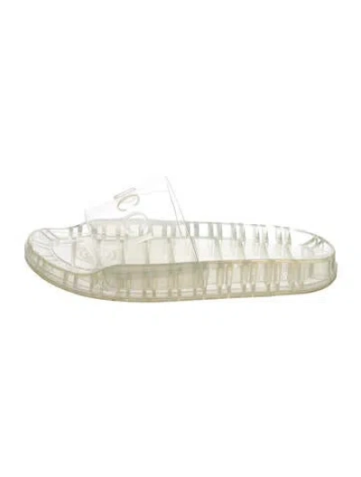 Pre-owned Gucci Rubber Slides In Transparent