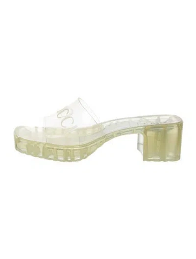Pre-owned Gucci Rubber Slides In Transparent