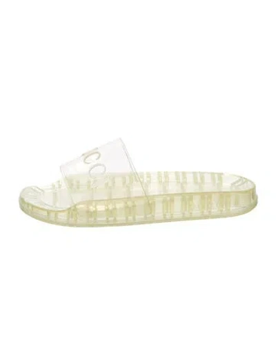 Pre-owned Gucci Rubber Slides In Transparent