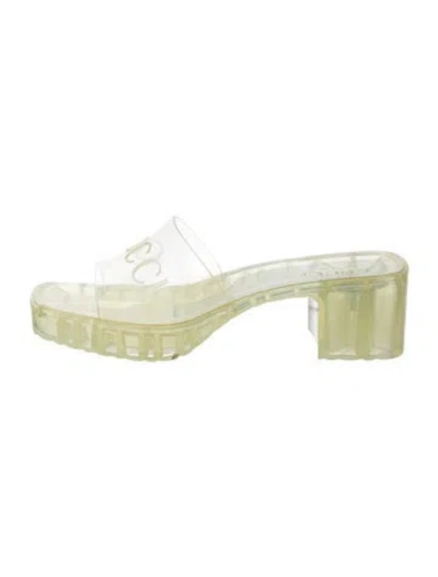 Pre-owned Gucci Rubber Slides In Transparent