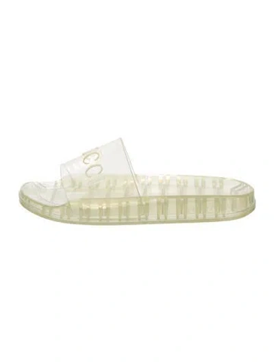 Pre-owned Gucci Rubber Slides In Transparent