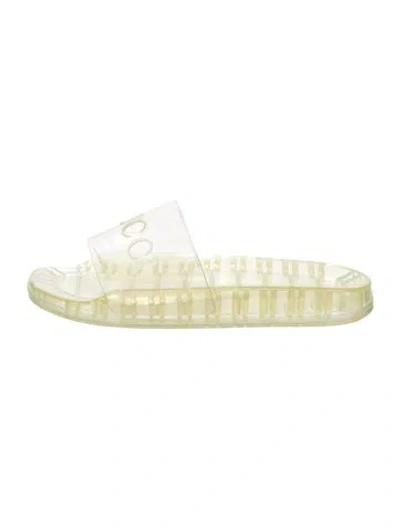 Pre-owned Gucci Rubber Slides In Transparent