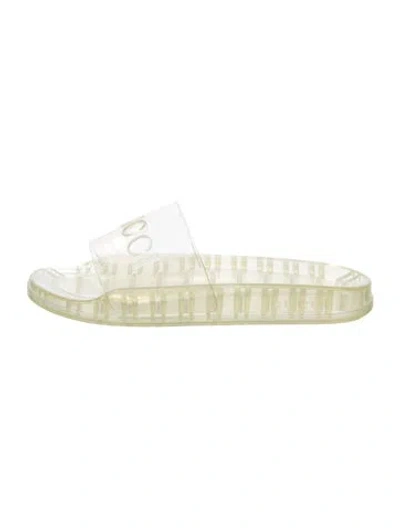 Pre-owned Gucci Rubber Slides In Transparent