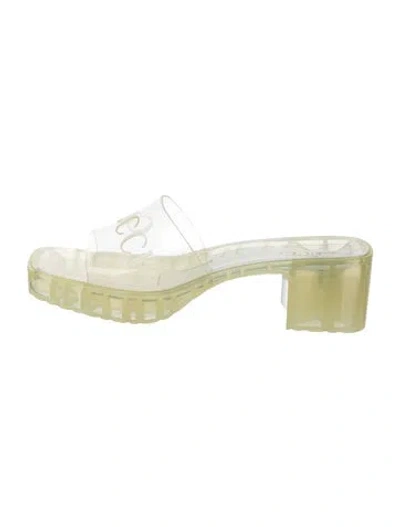 Pre-owned Gucci Rubber Slides In Transparent