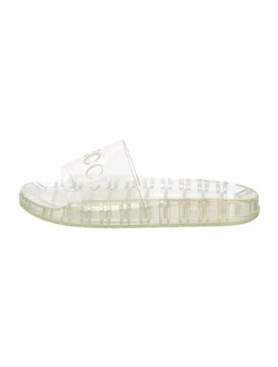 Pre-owned Gucci Rubber Slides In Transparent