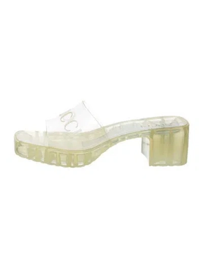 Pre-owned Gucci Rubber Slides In Transparent