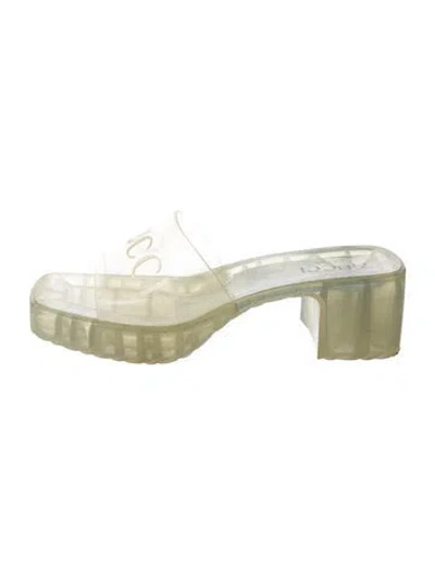 Pre-owned Gucci Rubber Slides In Transparent