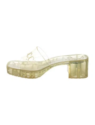 Pre-owned Gucci Rubber Slides In Transparent