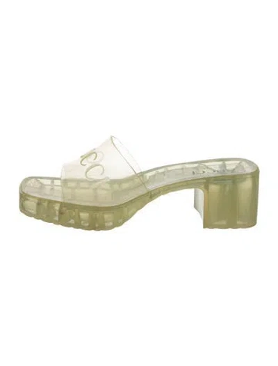 Pre-owned Gucci Rubber Slides In Transparent