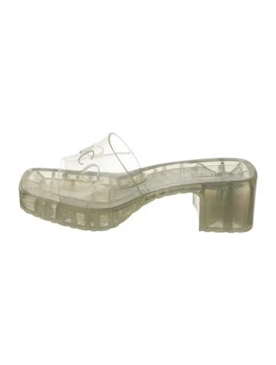 Pre-owned Gucci Rubber Slides W/ Tags In Clear