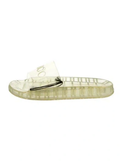 Pre-owned Gucci Rubber Slides W/ Tags In Transparent