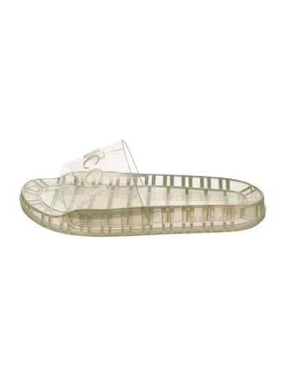 Pre-owned Gucci Rubber Slides W/ Tags In Transparent