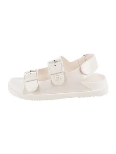 Pre-owned Gucci Rubber Slingback Sandals In Neutral