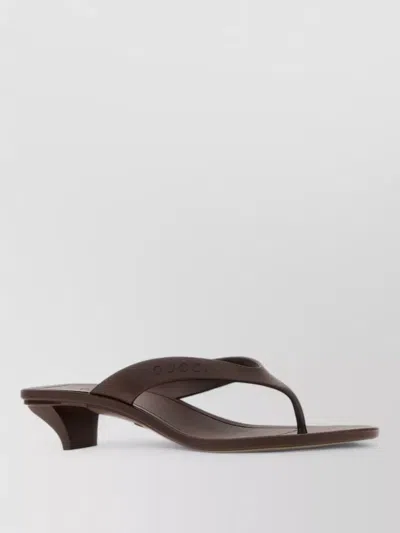 Gucci Rubber Vittoria Thong Mules Open Toe In Brown