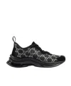 Gucci Run Gg Crystal Damensneaker In Black
