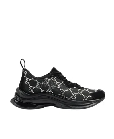 GUCCI GUCCI RUN CRYSTAL-GG SNEAKERS
