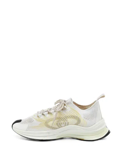 Pre-owned Gucci Run Knit Sneakers In White