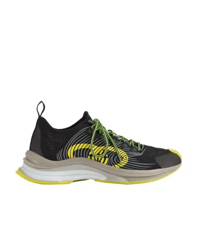 Gucci Run Lace-up Sneakers In Black
