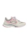 Gucci Run Suede-trimmed Sneakers In White