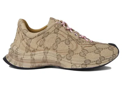 Pre-owned Gucci Run Monogram (women's) Sneakers In Beige/ebony