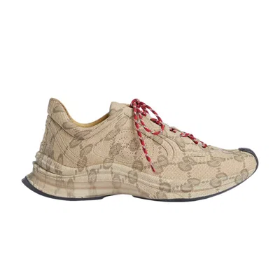 Pre-owned Gucci Run Sneaker 'beige Ebony Monogram' In Cream