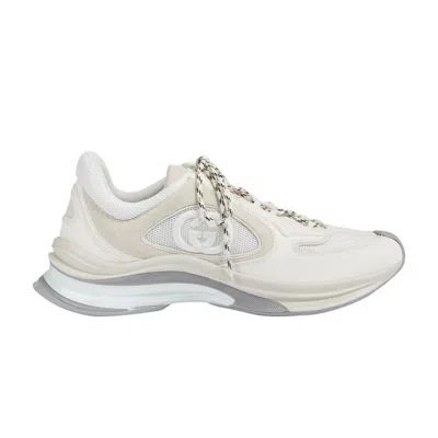 Pre-owned Gucci Run Sneaker 'white Suede'