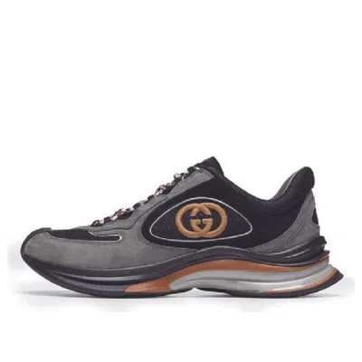 Gucci Run Suede Sneakers 'black Grey Suede'