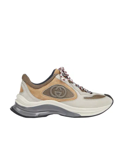 Gucci Run Suede Sneakers In White