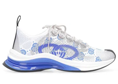 Pre-owned Gucci Run (women's) Sneakers In White/blue