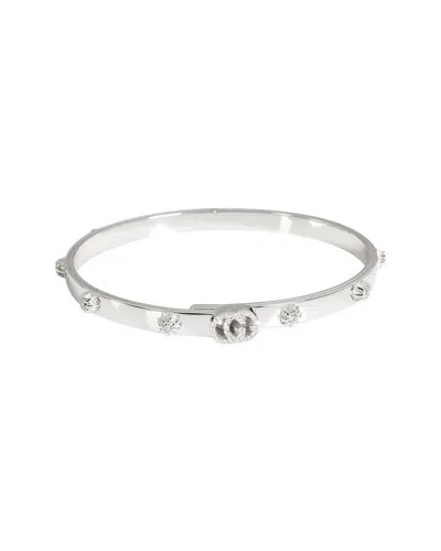 Gucci Running G 18k 0.82 Ct. Tw. Diamond Bangle Bracelet (authentic Pre-loved) In Metallic