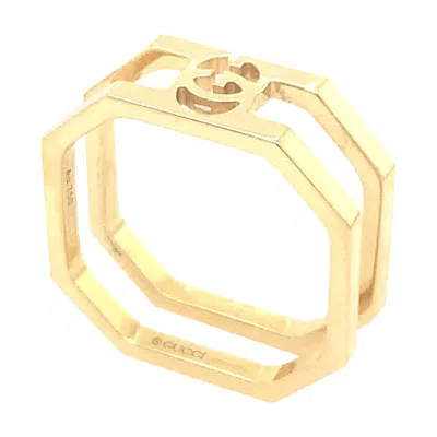 Pre-owned Gucci Running G 18k Gold Double Ring In Multi