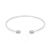 GUCCI GUCCI RUNNING GG CUFF BRACELET WITH DIAMOND G'S IN 18KT WHITE GOLD