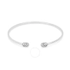 Gucci Running Gg Cuff Bracelet With Diamond G's In 18kt White Gold In Silver-tone