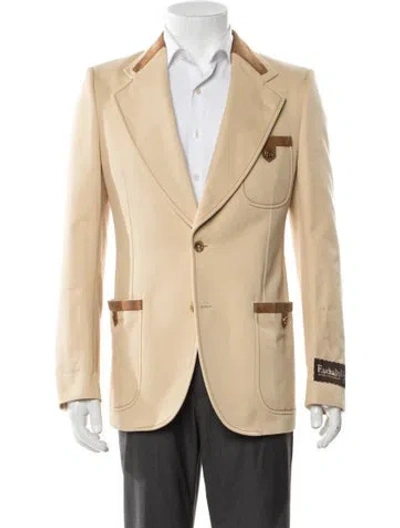 Pre-owned Gucci Running Gg Logo Eschatology Blazer In Neutral