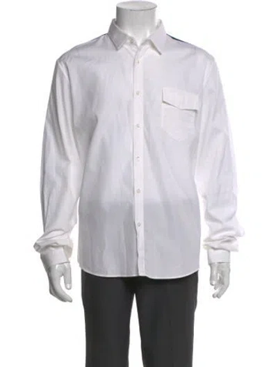 Pre-owned Gucci Running Gg Logo Long Sleeve Shirt In White
