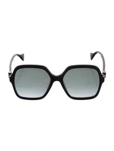 Pre-owned Gucci Running Gg Logo Square Sunglasses In Black