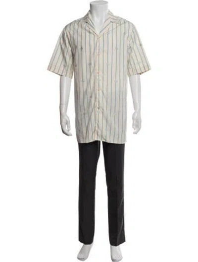 Pre-owned Gucci Running Gg Logo Striped Shirt In Neutrals