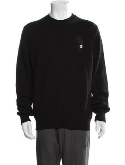 Pre-owned Gucci Running Gg Logo Wool Pullover In Black