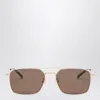 Gucci Ruthenium Colored Sunglasses With Bridge Women In Gold